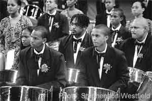 Members of Exodus Steel Orchestra